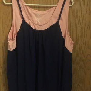 𝅺FULL beauty sport double layer pink blue tank top 22/24.   A-46